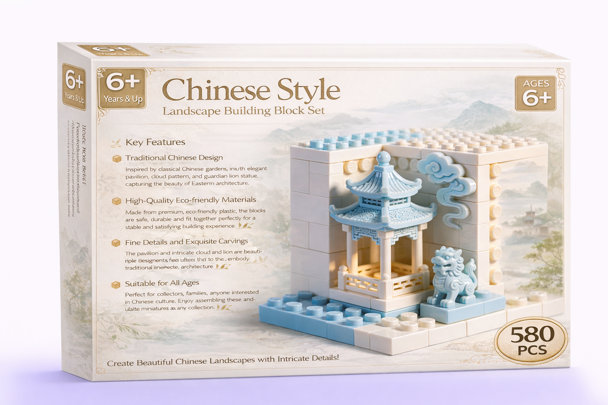Nordic Waterfall Village Building Block Set