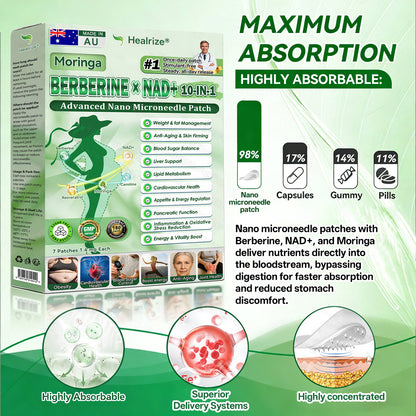 𝐎𝐟𝐟𝐢𝐜𝐢𝐚𝐥 𝐒𝐭𝐨𝐫𝐞 | 🩵👩‍⚕️ Healrize® 𝑴𝒐𝒓𝒊𝒏𝙜𝙖 · 𝘽𝙚𝙧𝙗𝙚𝙧𝒊𝒏𝒆 × 𝐍𝐀𝑫+ 𝟏𝟎-𝗶𝗻-𝟏 𝐀𝐝𝐯𝐚𝐧𝐜𝐞𝐝 𝑵𝒂𝙣𝙤 𝑴𝒊𝒄𝒓𝒐𝒏𝒆𝒆𝗱𝗹𝗲 𝐏𝐚𝒕𝗰𝗵 🇦🇺 (𝐀𝐩𝐩𝐥𝐲 𝐨𝐧𝐜𝐞 𝐝𝐚𝐢𝐥𝐲) ✅ 𝐅𝐨𝐫 𝐰𝐞𝐢𝐠𝐡𝐭 𝐦𝐚𝐧𝐚𝐠𝐞𝐦𝐞𝐧𝐭, 𝐥𝐨𝐨𝐬𝐞 𝐬𝐤𝐢𝐧, 𝐝𝐢𝐚𝐛𝐞𝐭𝐞𝐬, 𝐬𝐥𝐞𝐞𝐩 𝐚𝐩𝐧𝐨𝐞𝐚, 𝐣𝐨𝐢𝐧𝐭 𝐩𝐫𝐨𝐛𝐥𝐞𝐦𝐬 𝐚𝐧𝐝 𝐦𝐨𝐫𝐞🌺