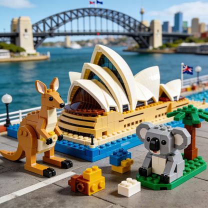 Australian Landscape and Animal Building Block Set